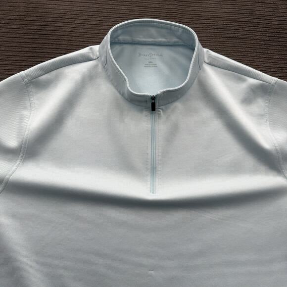 Hickey Freeman 1/4 Zip Pullover Men 2XL Blue Polyester Long Sleeve Performance - Picture 10 of 11